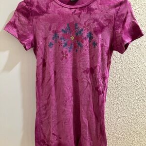 VTG Y2K Sledge Tie Dye Fitted Graphic Baby Tee Pink